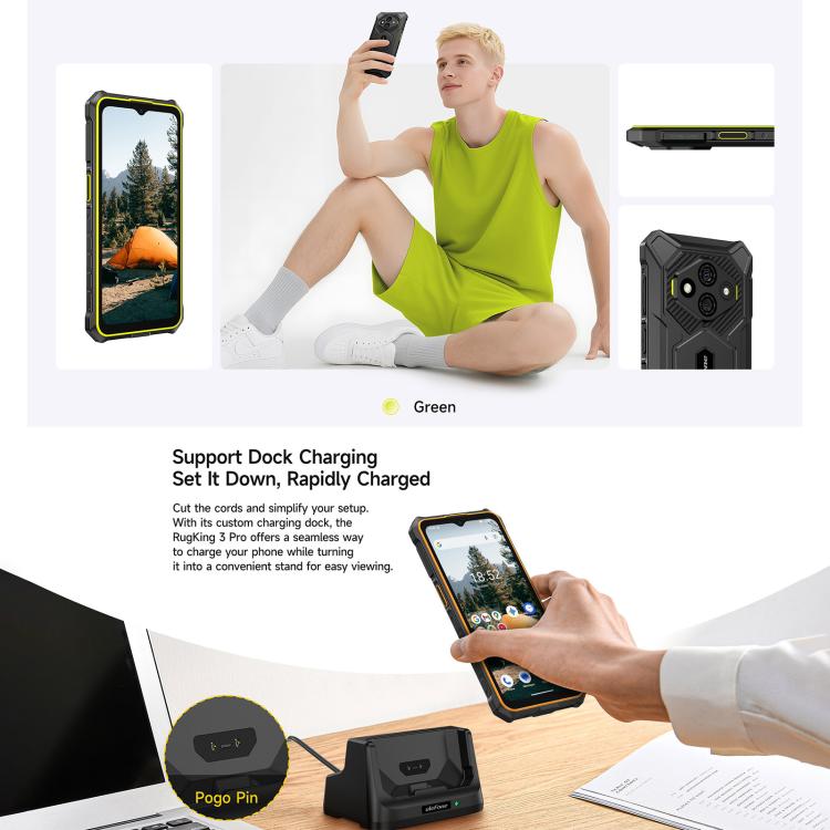 Ulefone RugKing 3 Pro，8GB+128GB，IP68/IP69K 耐用手機，6.56 吋 Android 15 Unisoc T7250 八核心，網路：4G，NFC，OTG，RugKing 3 Pro，RugKing 3 Pro，8GB+128GB