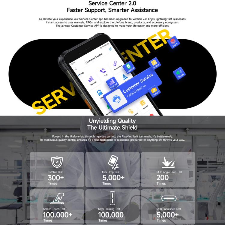 Ulefone RugKing，8GB+128GB，IP68/IP69K 耐用手機，5.99 吋 Android 15 Unisoc T7255 八核心，網路：4G，NFC，OTG，RugKing，8GB+128GB