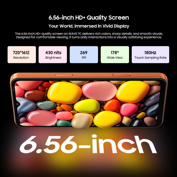Blackview WAVE 7C，4GB+64GB，6.56 吋 Android 16 Unisoc UMS312 Tiger T310 四核心，網路：4G，OTG，4GB+64GB