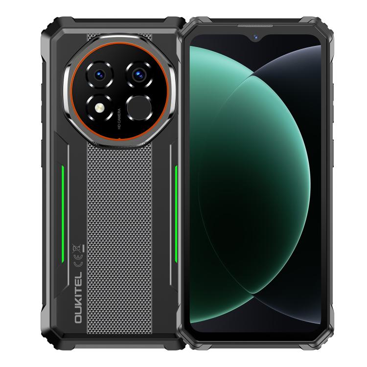 Oukitel G6 三防手機，4GB+128GB，指紋識別，10600mAh 電池，6.52吋 Android 16.0 Unisoc T615 八核心，NFC，OTG，網絡：4G，4GB+128GB