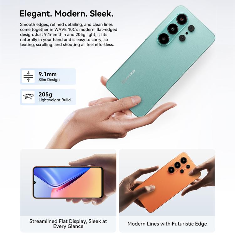 Blackview WAVE 10C，4GB+128GB，6.88 吋 Android 16 Unisoc UMS312 / T310 八核心，網路：4G，OTG，WAVE 10C，4GB+128GB