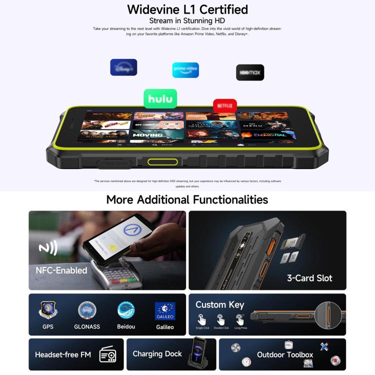 Ulefone RugKing 2 Pro, 4GB+64GB, IP68/IP69K Rugged Phone, 5.45 inch Android 16 Unisoc T7250 Octa Core, Network: 4G, NFC, OTG, RugKing 2 Pro, 4GB+64GB