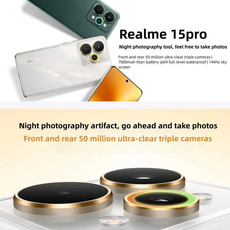 Realme 15 Pro，12GB+256GB，6.8 吋 Realme UI 6.0 Android 15 Snapdragon 7 Gen 八核心，NFC，網路：5G，12GB+256GB