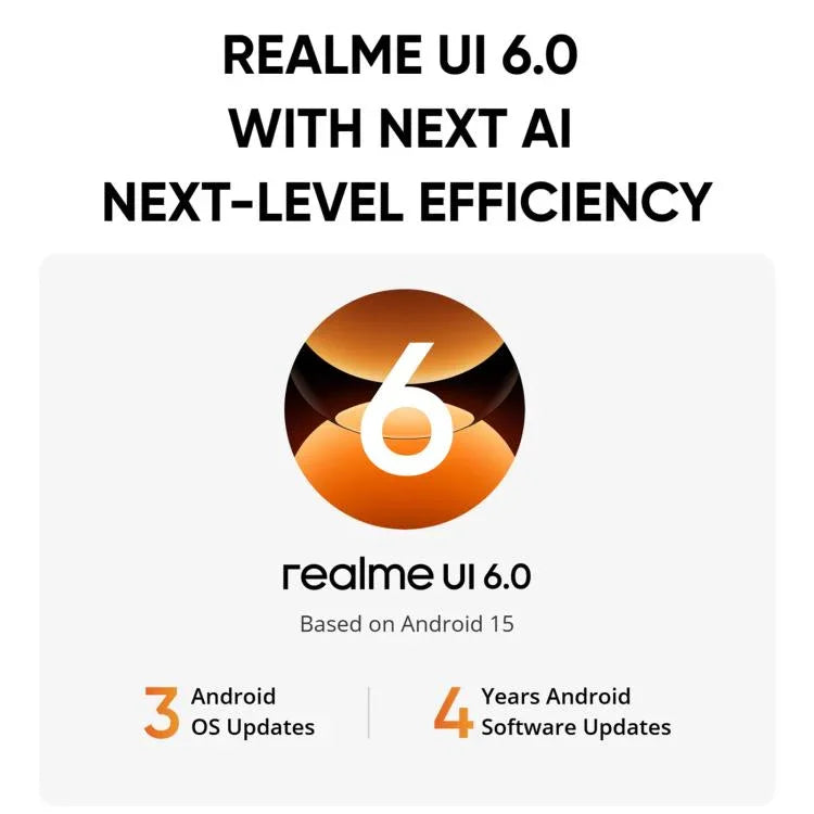 Realme 15T，12GB+512GB，螢幕指紋辨識，6.57 吋 Realme UI 6.0 Android 15 MediaTek Dimensity 6400 Max 八核心，NFC，網路：5G，12GB+512GB