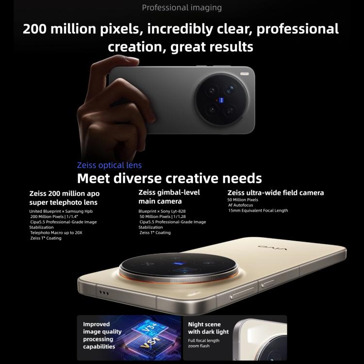 vivo X300 Pro，16GB+1TB，6.78 吋 OriginOS 6 Android 16 Dimensity 9500 八核心，OTG，NFC，網路：5G，16GB+1TB
