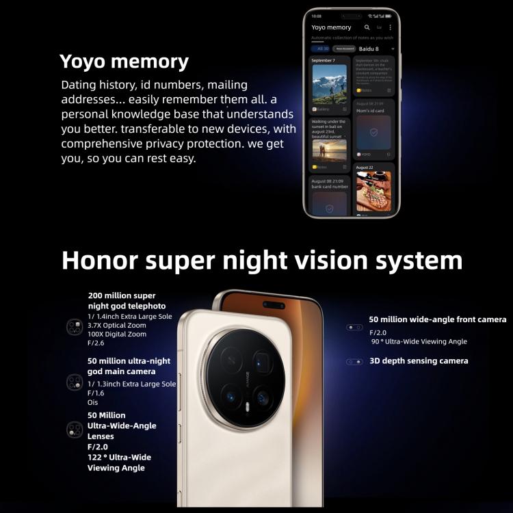 Honor Magic8 Pro，12GB+256GB，螢幕指紋，6.71 吋 MagicOS 10.0 / Android 16 Snapdragon 8 Elite 第五代八核心，網路：5G，NFC，OTG，12GB+256GB