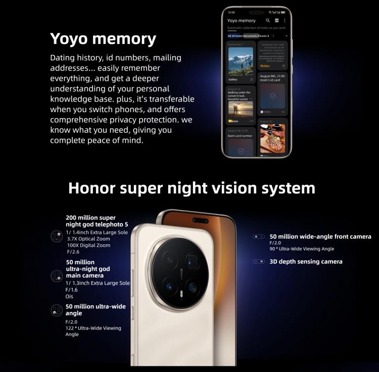 Honor Magic8 Pro，12GB+256GB，螢幕指紋，6.71 吋 MagicOS 10.0 / Android 16 Snapdragon 8 Elite 第五代八核心，網路：5G，NFC，OTG，12GB+256GB