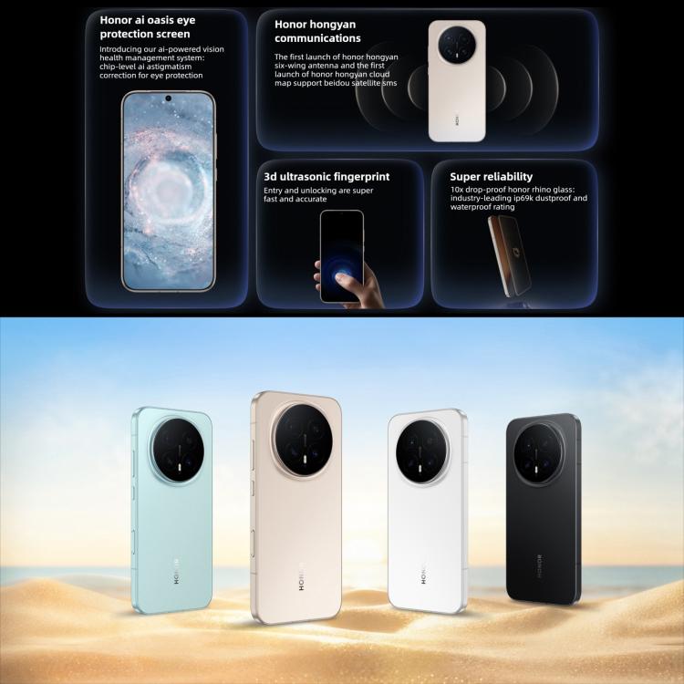 Honor Magic8 Pro，12GB+512GB，螢幕指紋，6.71 吋 MagicOS 10.0 / Android 16 Snapdragon 8 Elite 第五代八核心，網路：5G，NFC，OTG，12GB+512GB