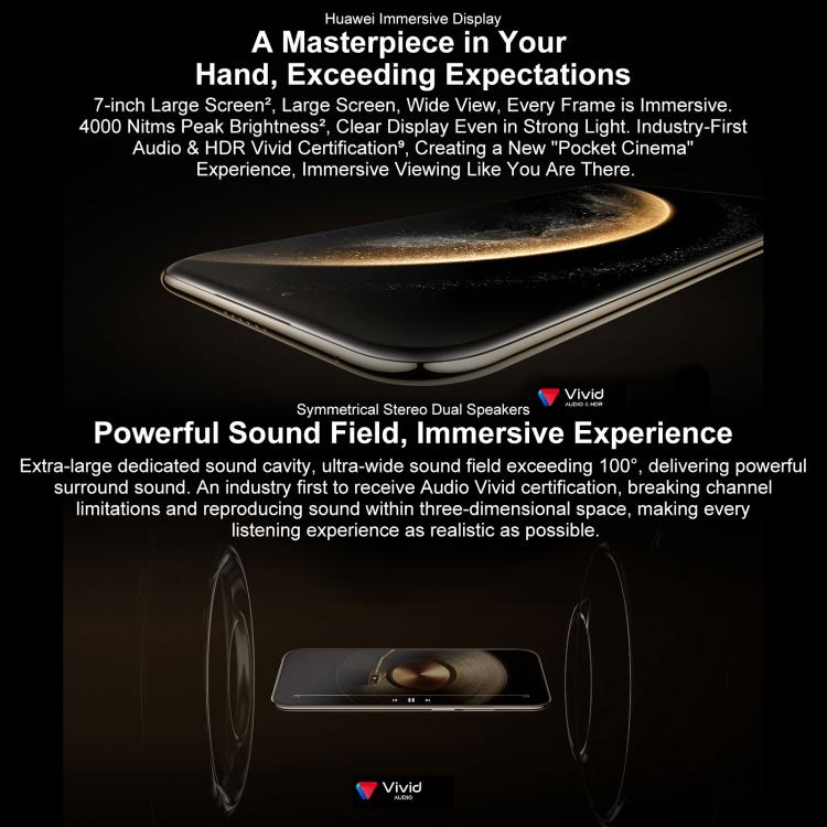 HUAWEI Mate 70 Air，12GB+256GB，側邊指紋識別，7 吋 HarmonyOS 5.1 Kirin 9020B，NFC，OTG，不支援 Google Play，12GB+256GB