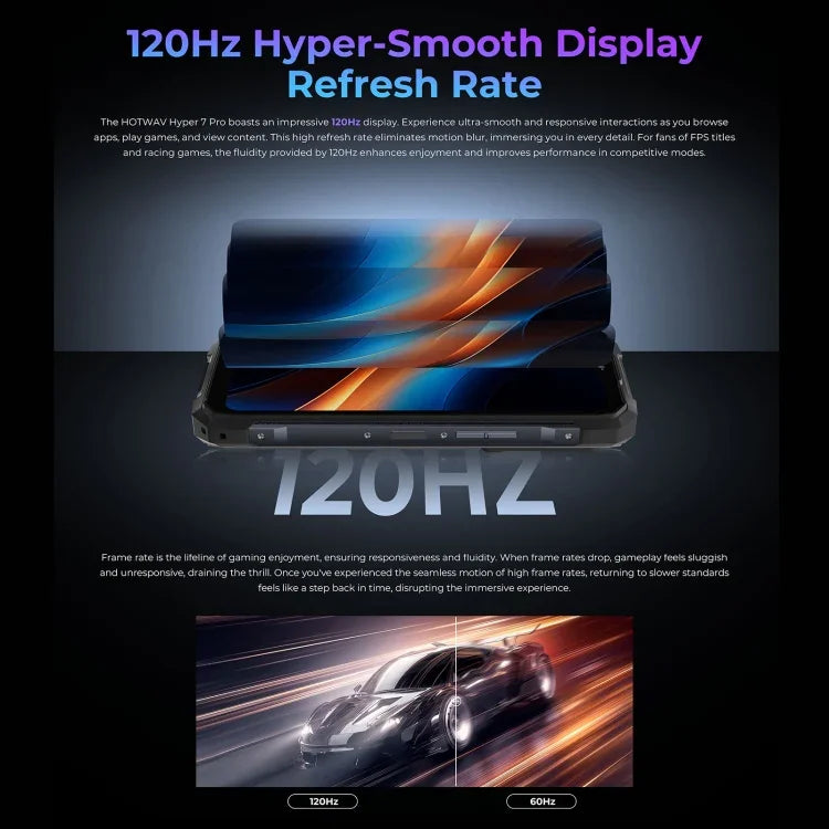 HOTWAV Hyper 7 Pro 堅固型手機，16GB+256GB，10800mAh，6.6 吋 Android 14 MediaTek Dimensity 7050 5G，網路：5G，OTG，NFC