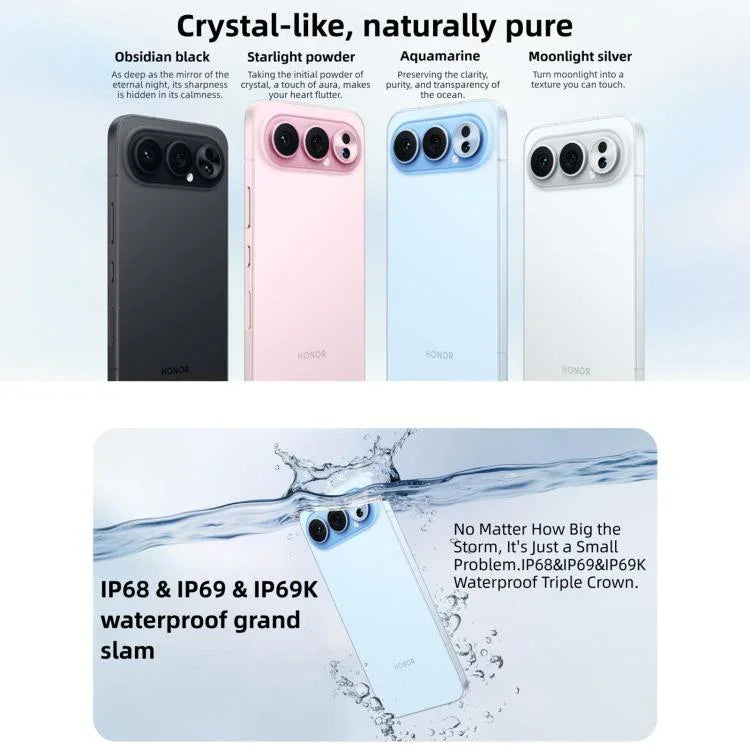 Honor 500 Pro，16GB+512GB，螢幕指紋，6.55 吋 MagicOS 10.0 / Android 16 Snapdragon 8 Elite Gen 4 八核心，網路：5G，NFC，OTG，Honor 500 Pro，16GB+512GB
