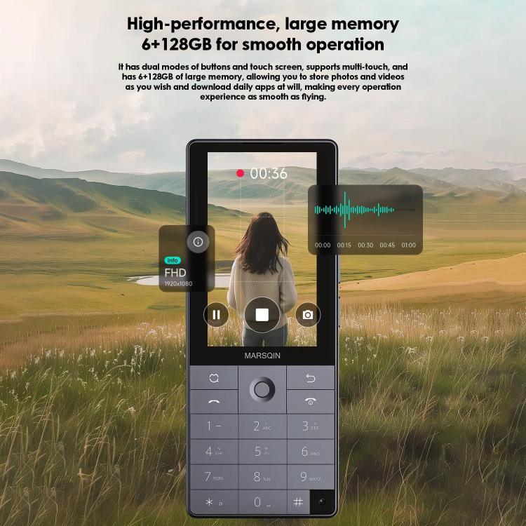 DUOQIN F25 長者按鍵智慧手機，6GB+128GB，3.54 吋 Android 14 MTK8786 八核心，網路：4G