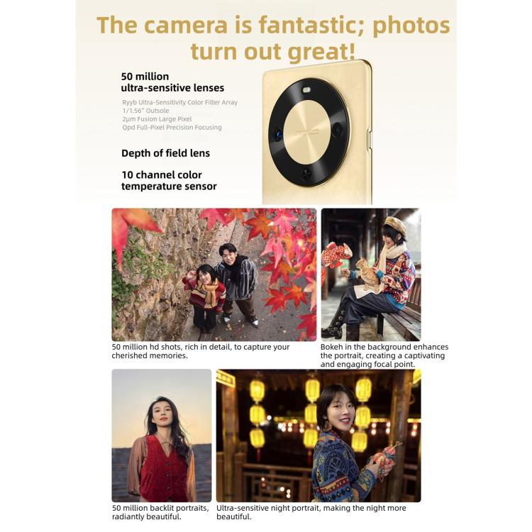 HUAWEI Enjoy 70X 高級版，8GB+256GB，螢幕指紋，6.78 吋 HarmonyOS 4.2 Kirin 8000，網路：4G，OTG，NFC，不支援 Google Play，8GB+256GB