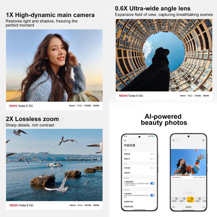 小米 REDMI Turbo 5 Max，16GB+512GB，6.83 吋 小米 HyperOS 3 Dimensity 9500s 八核心，NFC，網路：5G，16GB+512GB