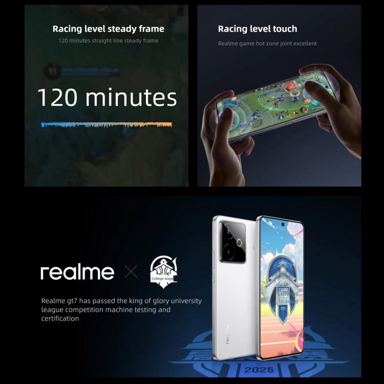 Realme GT7，16GB+512GB，6.8 吋 Android 15 / Realme UI 6.0 MediaTek Dimensity 9400+ 八核心，NFC，網路：5G，支援 Google Play，16GB+512GB