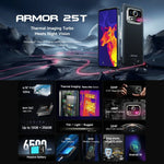 Ulefone Armor 25T 堅固型手機，6GB+256GB，熱成像，6.78 吋 Android 14 MediaTek Helio G99 八核心，網路：4G，NFC，OTG，Armor 25T
