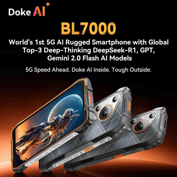 Blackview BL7000 堅固型手機，8GB+256GB，6.78 吋 Android 15 MediaTek Dimensity 6300 八核心，網絡：5G，NFC，OTG，8GB+256GB