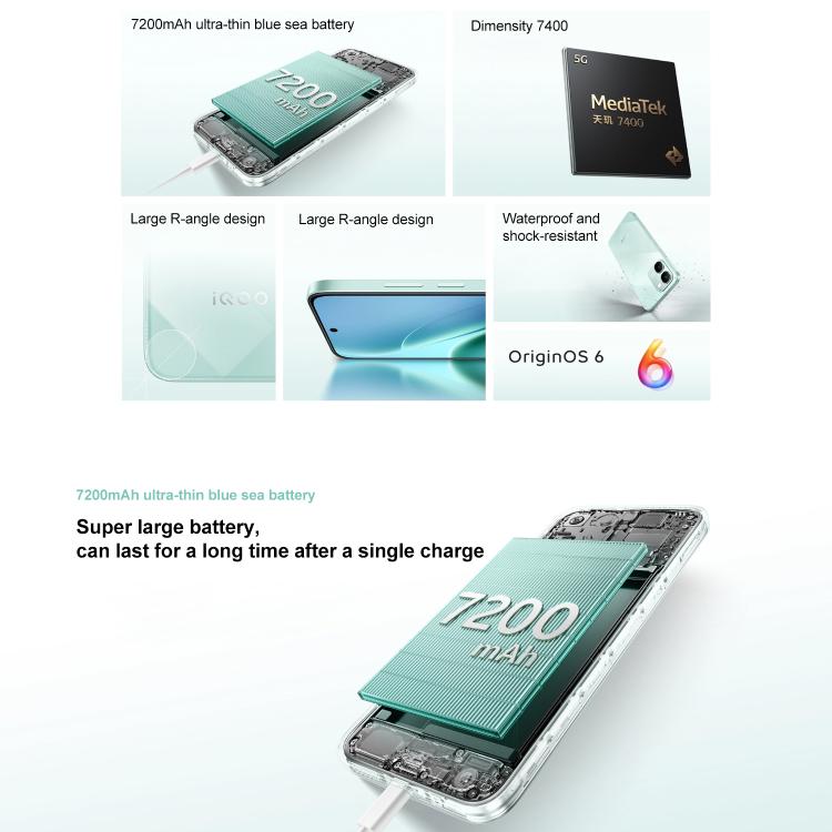 vivo iQOO Z11x，8GB+512GB，側邊指紋，6.76 吋 Android 16 OriginOS 6 天璣 7400 八核心，OTG，NFC，網路：5G，支援 Google Play，8GB+512GB