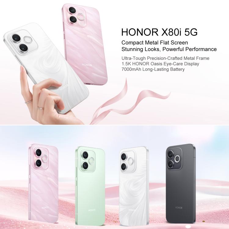 Honor X80i，8GB+256GB，螢幕指紋，6.6 吋 MagicOS 10.0 Android 16.0 Dimensity 6500 Elite 八核心，網路：5G，OTG，NFC，8GB+256GB