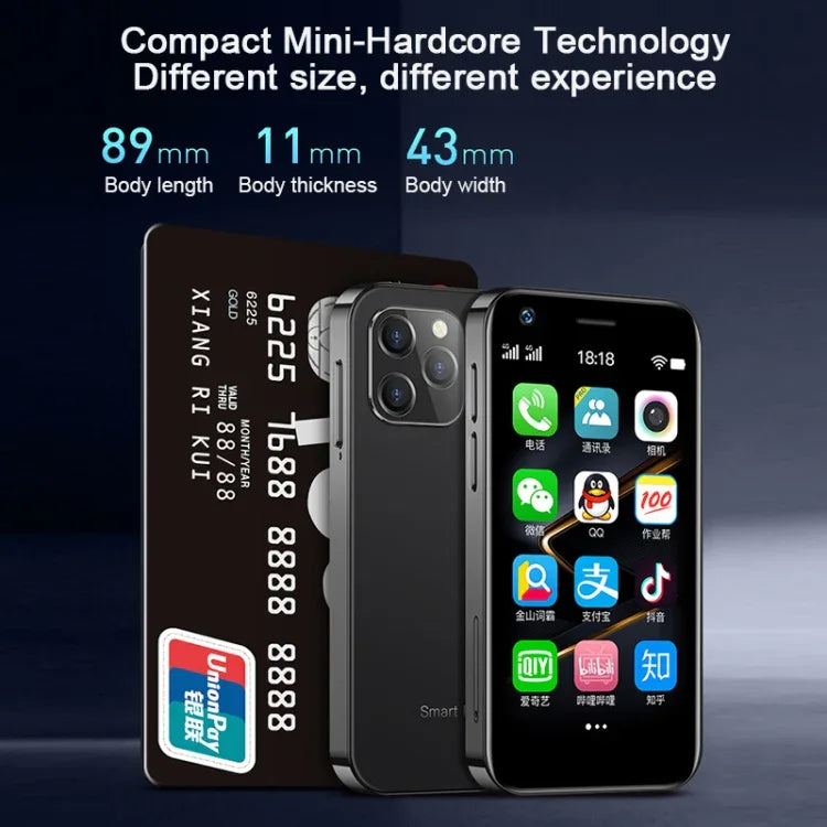 SOYES XS12，3GB+32GB，3.0 吋 Android 9.0 MTK6737M 四核心最高 1.1GHz，藍牙，WiFi，FM，網路：4G，雙卡雙待，3GB+32GB