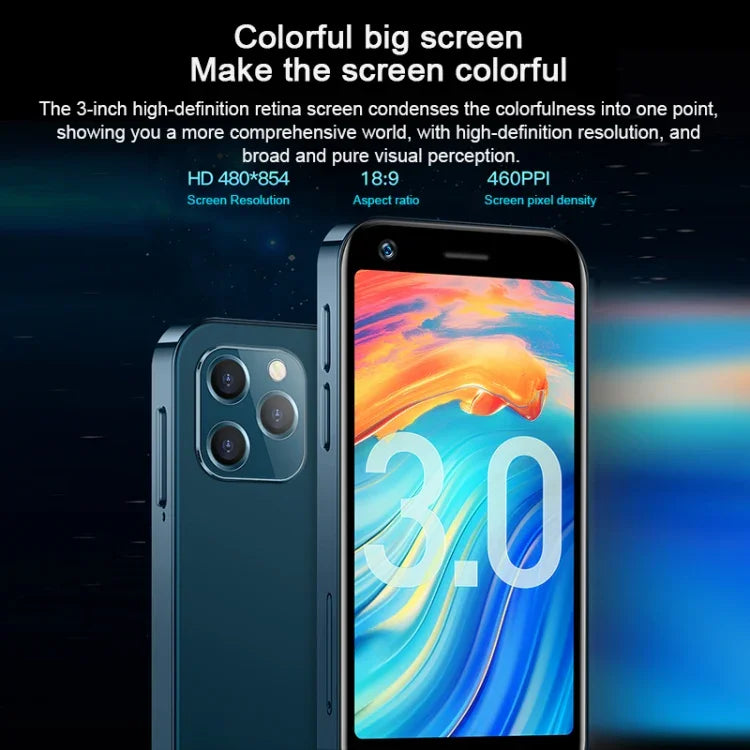 SOYES XS12，3GB+32GB，3.0 吋 Android 9.0 MTK6737M 四核心最高 1.1GHz，藍牙，WiFi，FM，網路：4G，雙卡雙待，3GB+32GB