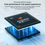 雙後置相機，側邊指紋辨識，5000mAh 電池，7.09 吋 Magic UI 5.0（Android R）Dimensity 900 八核心最高 2.4GHz，網路：5G，NFC，不支援 Google Play，X30 Max 5G 8GB+128GB
