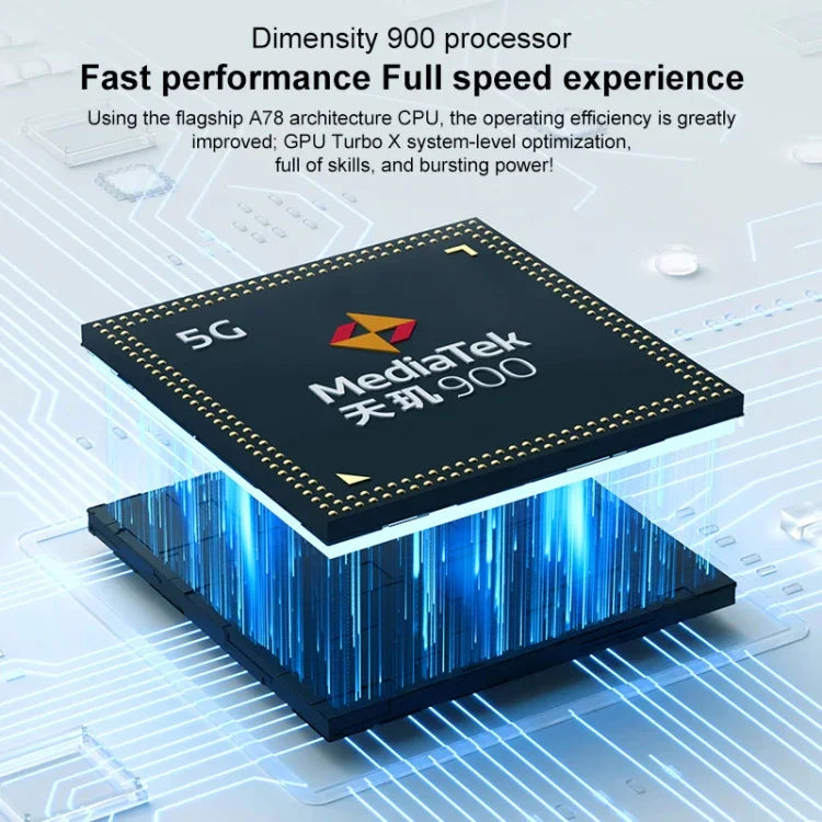 雙後置相機，側邊指紋辨識，5000mAh 電池，7.09 吋 Magic UI 5.0（Android R）Dimensity 900 八核心最高 2.4GHz，網路：5G，NFC，不支援 Google Play，X30 Max 5G 8GB+128GB