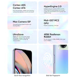 雙鏡頭後置，側邊指紋辨識，5000mAh 電池，6.58 吋 Realme UI 3.0 / Android 12 聯發科天璣 810 八核心最高 2.4GHz，網路：5G，支援 Google Play，12GB+256GB