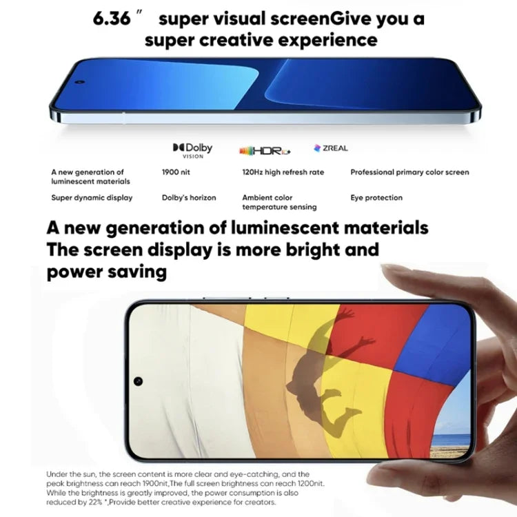 三鏡頭後置，6.36 吋螢幕指紋辨識，MIUI 14，高通驍龍 8 Gen 2 八核心，最高 3.2GHz，網路：5G，NFC，無線充電功能，小米 13 12GB+256GB