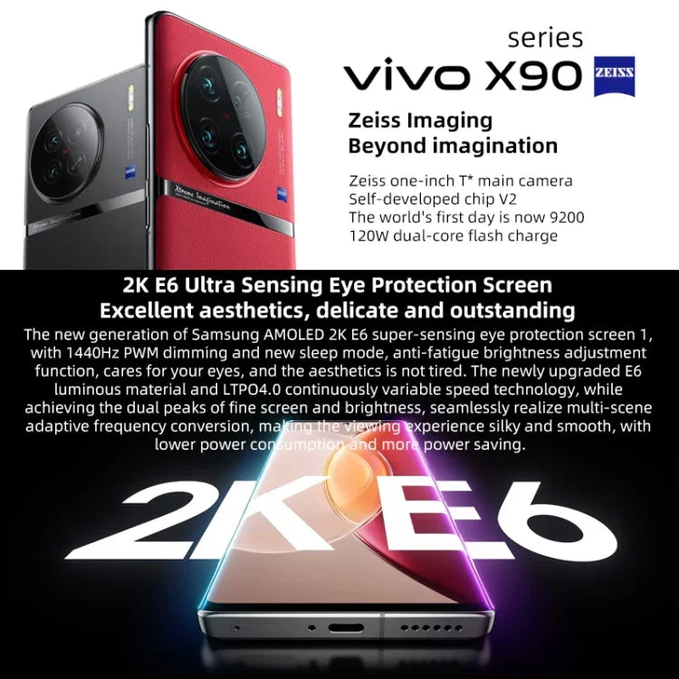 四鏡頭後置，螢幕指紋辨識 / 臉部辨識，4700mAh 電池，6.78 吋 Android 13.0 OriginOS 3，高通驍龍 8 Gen 2 八核心，最高 3.2GHz，NFC，OTG，網路：5G，支援 Google Play，支援 50W 無線快充