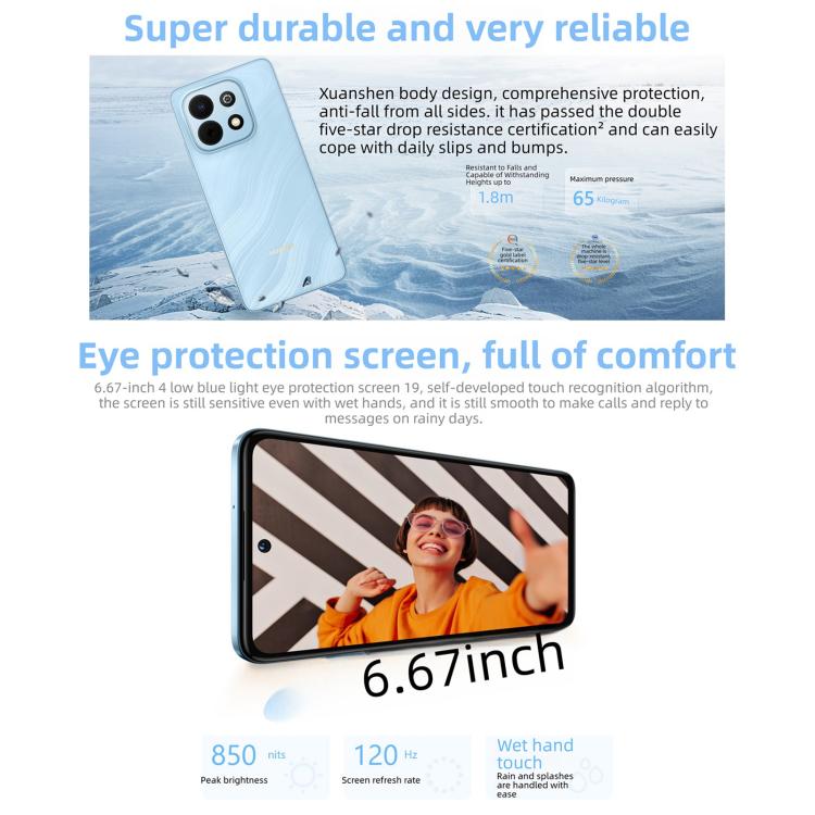 HUAWEI Enjoy 90 Plus，8GB+256GB，側邊指紋，6.67 吋 HarmonyOS 6.0 Kirin 8000，OTG，不支援 Google Play，8GB+256GB