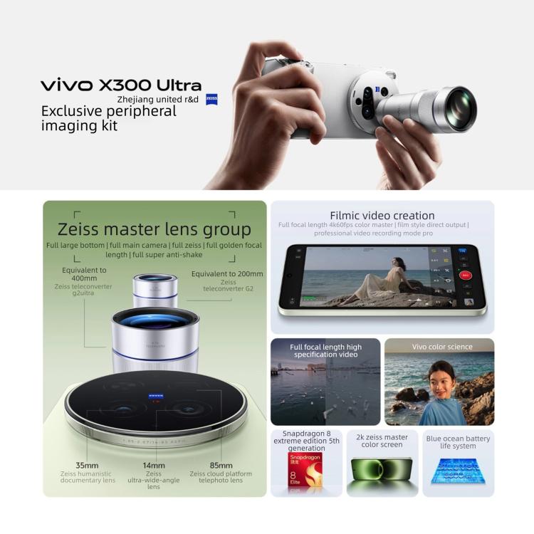vivo X300 Ultra，16GB+512GB，6.82 吋 OriginOS 6 Android 16 Snapdragon 8 Elite 第五代八核心，OTG，NFC，網路：5G，16GB+512GB
