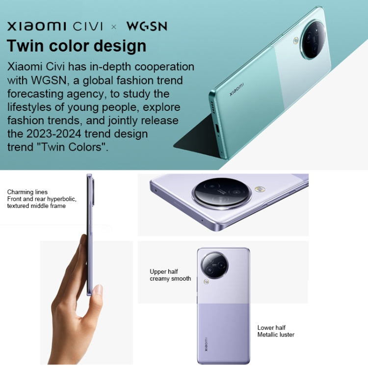 三後置鏡頭 + 雙前置鏡頭，螢幕指紋識別，4500mAh 電池，6.55 吋 MIUI 14 Dimensity 8200-Ultra 八核心 4nm 最高 3.1GHz，網絡：5G，NFC，16GB+1TB
