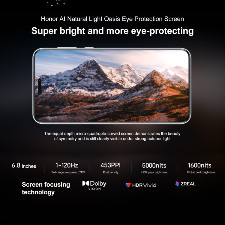 Honor Magic7 Pro，16GB+512GB，螢幕指紋，6.8 吋 MagicOS 9.0 / Android 15 Snapdragon 8 Elite 3nm 八核心，網路：5G，NFC，OTG，不支援 Google Play，16GB+512GB