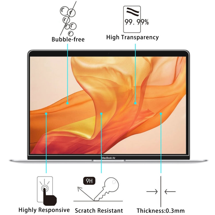 0.26mm 9H 表面硬度防爆鋼化玻璃膜，適用於 MacBook Air 13.3 (2018)