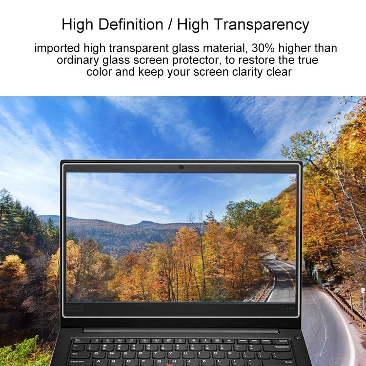 0.4mm 9H 表面硬度全屏鋼化玻璃膜，適用於 Lenovo ThinkPad E485 14 吋，Lenovo E485