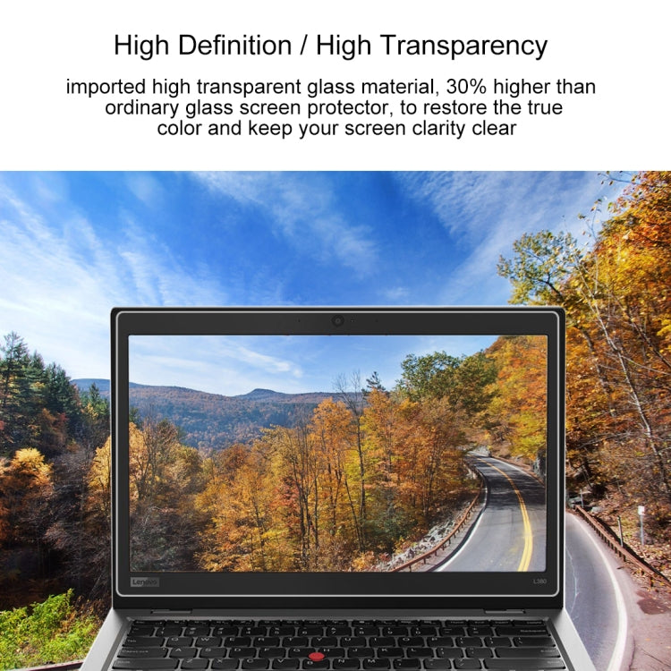 0.4mm 9H表面硬度全屏鋼化玻璃膜適用聯想ThinkPad L380 13.3吋，聯想L380
