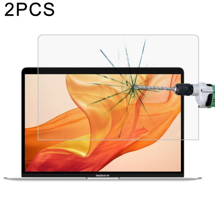 2 片 0.26mm 9H 表面硬度防爆鋼化玻璃膜，適用於 MacBook Air 13.3 (2018)