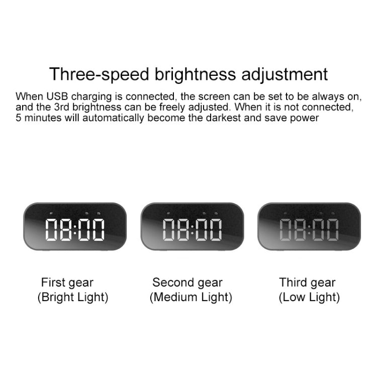 AEC BT501 藍牙 5.0 迷你喇叭，帶 LED、鬧鐘、時鐘及鏡面，支援 32G TF 卡，BT501