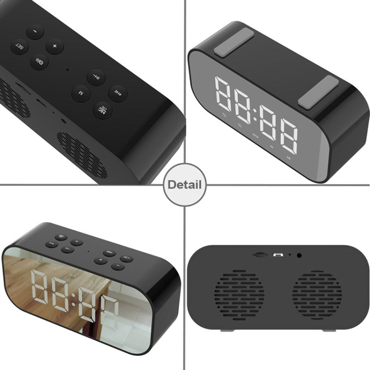AEC BT501 藍牙 5.0 迷你喇叭，帶 LED、鬧鐘、時鐘及鏡面，支援 32G TF 卡，BT501
