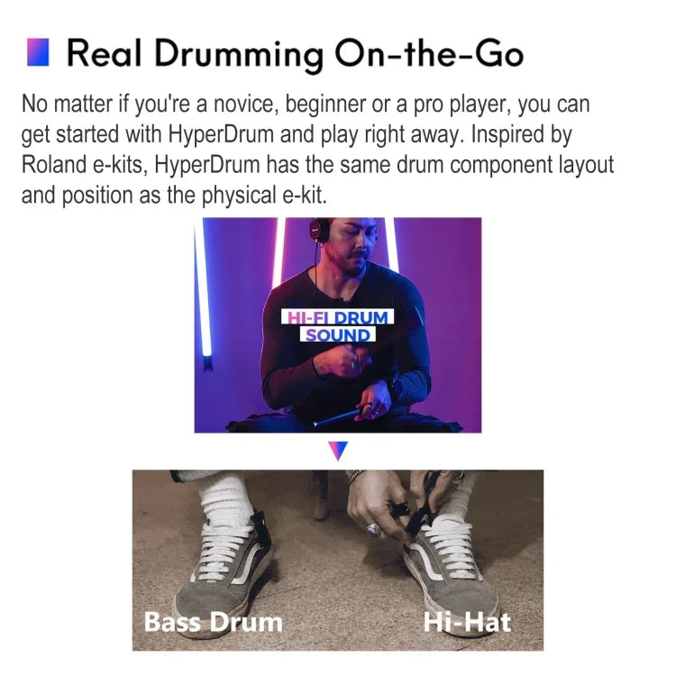 Hyperdrum 體感虛擬鼓組 智能便攜式樂器，Hyperdrum 體感虛擬鼓