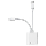 NK-1035 Pro 兩合一 USB-C / Type-C + 8 Pin 公頭轉 RJ45 + 8 Pin 充電母頭介面轉接器，NK-1035 Pro