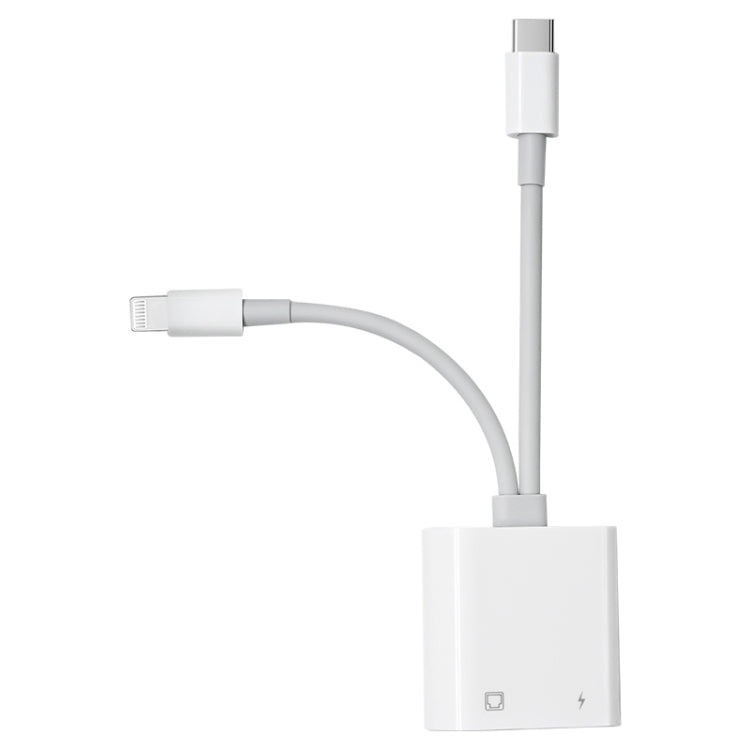 NK-1035 Pro 兩合一 USB-C / Type-C + 8 Pin 公頭轉 RJ45 + 8 Pin 充電母頭介面轉接器，NK-1035 Pro