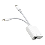 NK-1035 Pro 兩合一 USB-C / Type-C + 8 Pin 公頭轉 RJ45 + 8 Pin 充電母頭介面轉接器，NK-1035 Pro