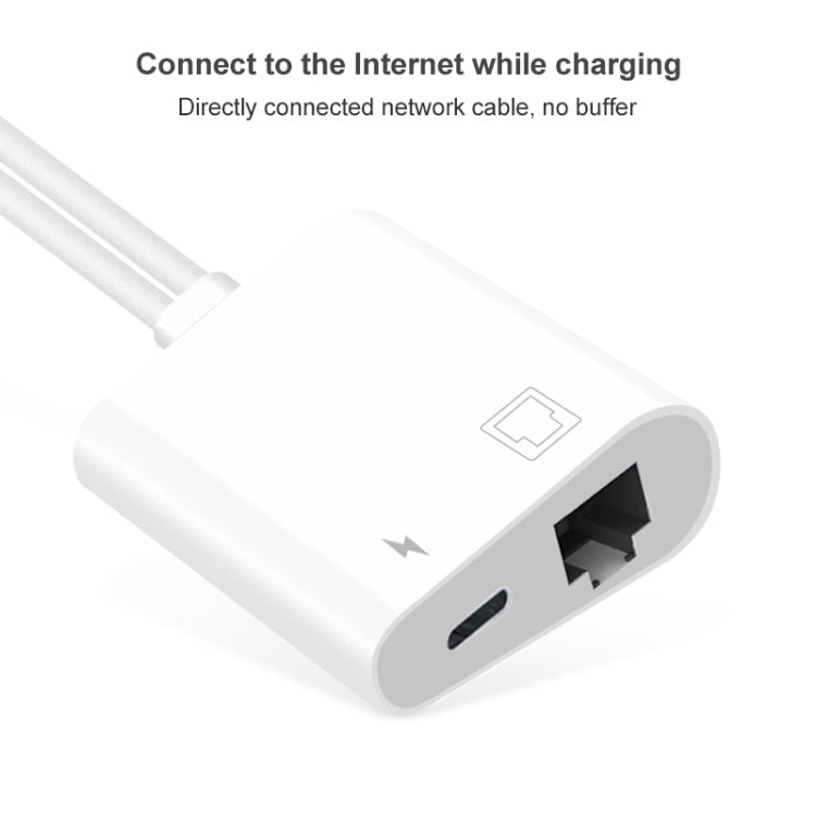 NK-1035 Pro 兩合一 USB-C / Type-C + 8 Pin 公頭轉 RJ45 + 8 Pin 充電母頭介面轉接器，NK-1035 Pro