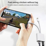 NK-1035 Pro 兩合一 USB-C / Type-C + 8 Pin 公頭轉 RJ45 + 8 Pin 充電母頭介面轉接器，NK-1035 Pro