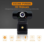 ESCAM PVR006 HD 1080P USB2.0 高清網路攝影機附麥克風，適用 PC，PVR006