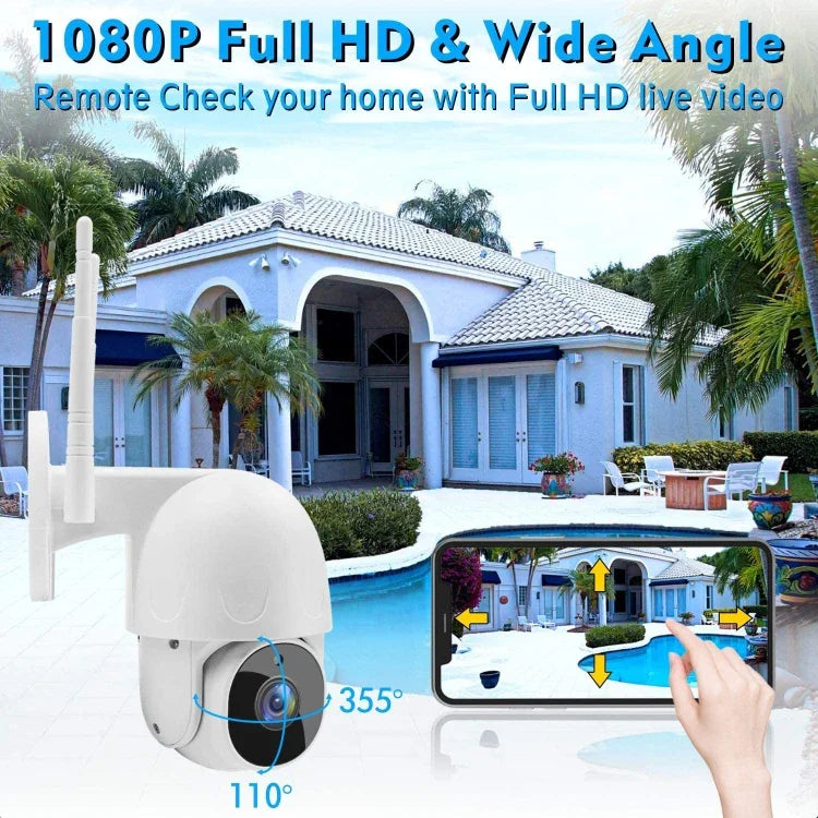 Tuya QX45 1080P 全高清 IP65 防水 2.4G 無線 IP 攝影機，支援動態偵測及雙向語音及夜視及 TF 卡，澳規插頭，支援動態偵測