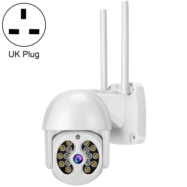 Tuya QX56 300 萬像素 IP66 防水 2.4G 無線 IP 攝影機，支援 Amazon Alexa 及 Google Home 及動態偵測及雙向語音及全彩夜視及 TF 卡，歐規插頭，支援 Amazon Alexa 及 Google Home