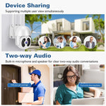 Tuya QX56 300 萬像素 IP66 防水 2.4G 無線 IP 攝影機，支援 Amazon Alexa 及 Google Home 及動態偵測及雙向語音及全彩夜視及 TF 卡，歐規插頭，支援 Amazon Alexa 及 Google Home